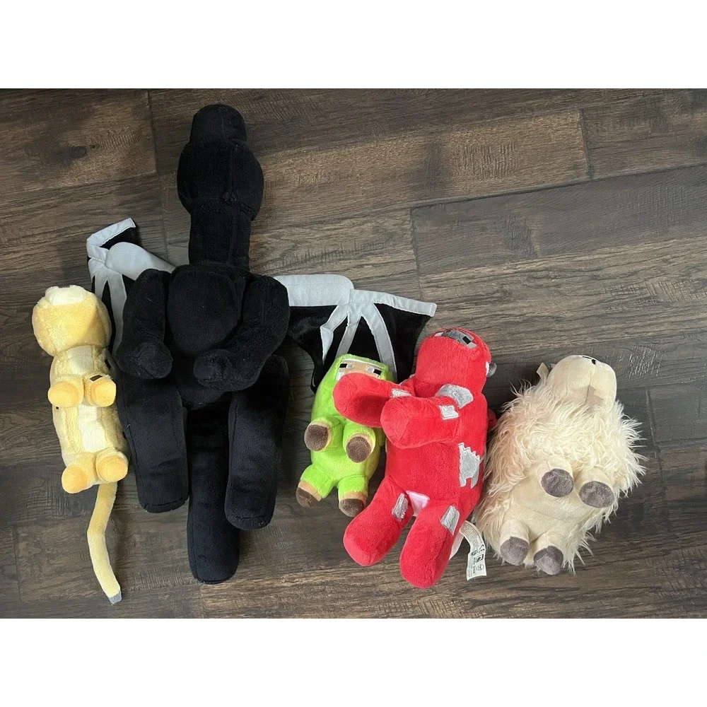 Minecraft Lot Mojang Jinx Ender‎ Dragon Sheep Cow Goat Ocelot Plush Stuffed Toys